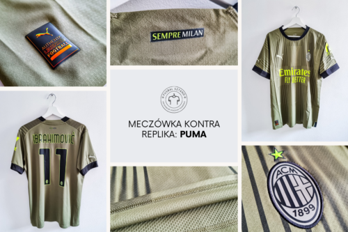 Porównanie wersji meczowej z repliką - koszulka piłkarska Puma - Milan Third 2022/23